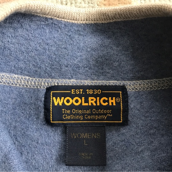 WOOLRICH 100% Wool Stone Gray/Blue Vest Full Zip w/ Pockets Women’s Sz Large EUC - Picture 5 of 13